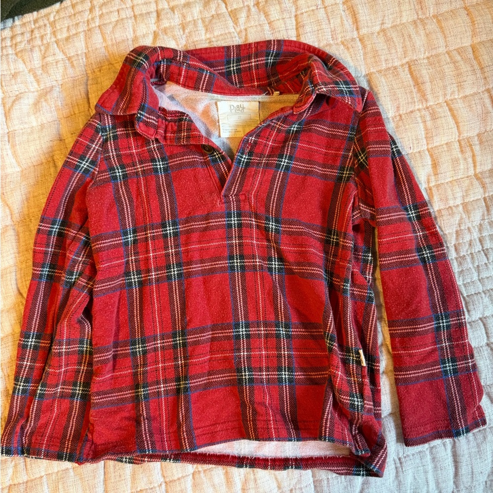 Plaid Red Kids Shirt by little sleepies